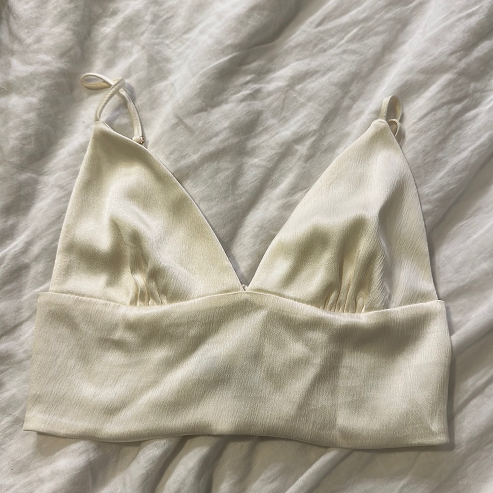 ZARA IVORY SATIN BRALETTE